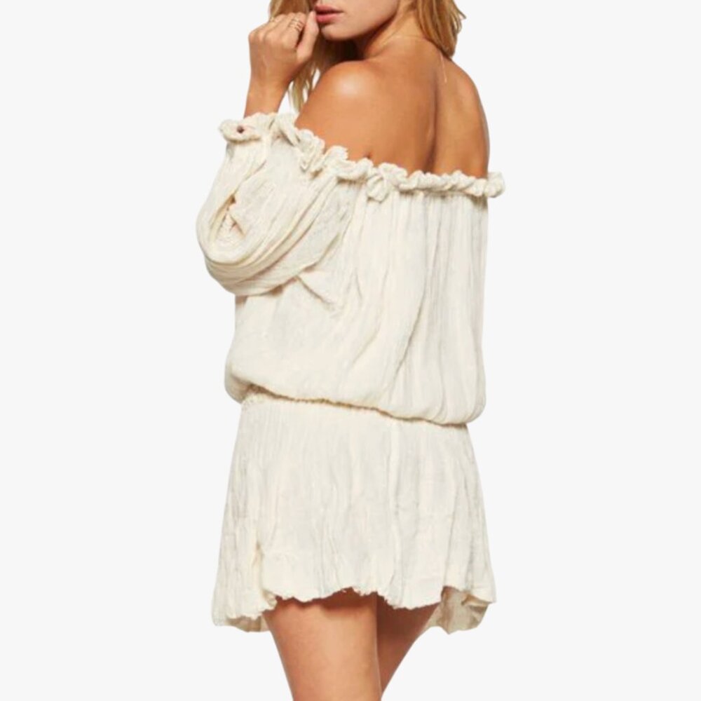 (VINTAGE) JEN'S PIRATE BOOTY | 100% COTTON "HARVESTER" MINI OFF-SHOULDER DRESS